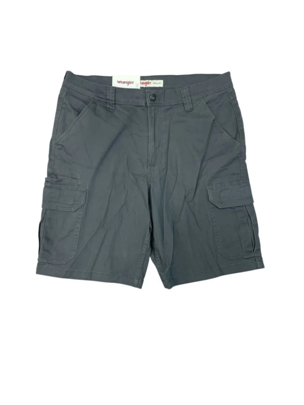 NWT Wrangler Men's 34 Gray Cargo Shorts Regular Fit Utility Pockets Durable